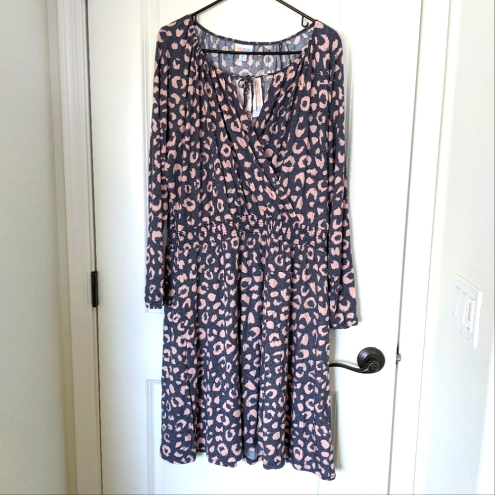 LulaRoe Jody dress in pink leopard print